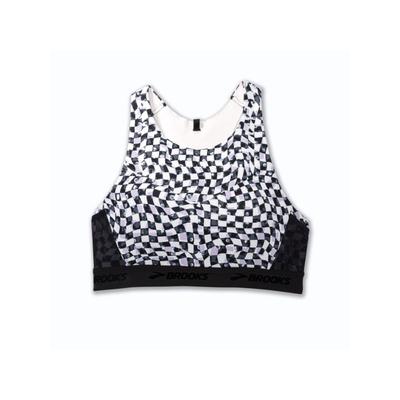 Brooks Drive 3 Pocket Run Bra - Women's Speed Check B/W 32CD 350080004.032CD