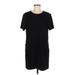 Zara Casual Dress - Shift Crew Neck Short sleeves: Black Dresses - Women's Size Medium