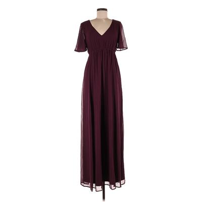 Show Me Your Mumu Cocktail Dress - Formal V Neck Short sleeves: Burgundy Print Dresses - New - Women's Size Medium