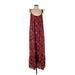 City Chic Casual Dress - Maxi: Red Floral Motif Dresses - Women's Size 2X-Small Plus