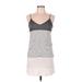 RVCA Casual Dress - Mini V-Neck Sleeveless: Gray Stripes Dresses - Women's Size Medium