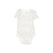 Just One You Made by Carter's Short Sleeve Onesie: White Floral Motif Bottoms - Size 6 Month