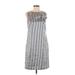 Banana Republic Casual Dress - Shift High Neck Sleeveless: Gray Print Dresses - New - Women's Size 2