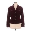 Ann Taylor LOFT Blazer Jacket: Short Burgundy Print Jackets & Outerwear - Women's Size 14