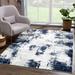 Blue Rectangle 1'10" x 3' Area Rug - 17 Stories Abstract Power Loom Rectangle 12'6" x 15' Area Rug in Gray/ | Wayfair