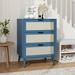 Bay Isle Home™ Amirrah Solid Wood 3 - Drawer Accent Chest Wood in Blue/White | 30.51 H x 23.62 W x 15.39 D in | Wayfair