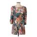 Meadow Rue Casual Dress - DropWaist: Gray Floral Dresses - Women's Size 4