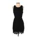 ASTR The Label Cocktail Dress - Sheath Scoop Neck Sleeveless: Black Solid Dresses - Women's Size Small