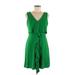 Jessica Simpson Casual Dress - Party Plunge Sleeveless: Green Print Dresses - Women's Size 6