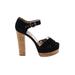 Valentino Garavani Heels: Black Solid Shoes - Women's Size 36.5 - Peep Toe