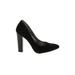 BCBG Paris Heels: Pumps Chunky Heel Cocktail Party Black Print Shoes - Women's Size 6 1/2 - Almond Toe