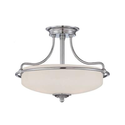 QUOIZEL Deckenlampe Griffin, dimmbar, chrom / silber, für Wohn- / Esszimmer, Glas, Modern, Deckenlampe Image