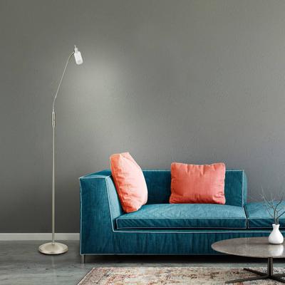 JUST LIGHT. GmbH LED Stehlampe MAX, alu / grau / zink, für Wohn- / Esszimmer, Metall, Modern, LED Stehlampe