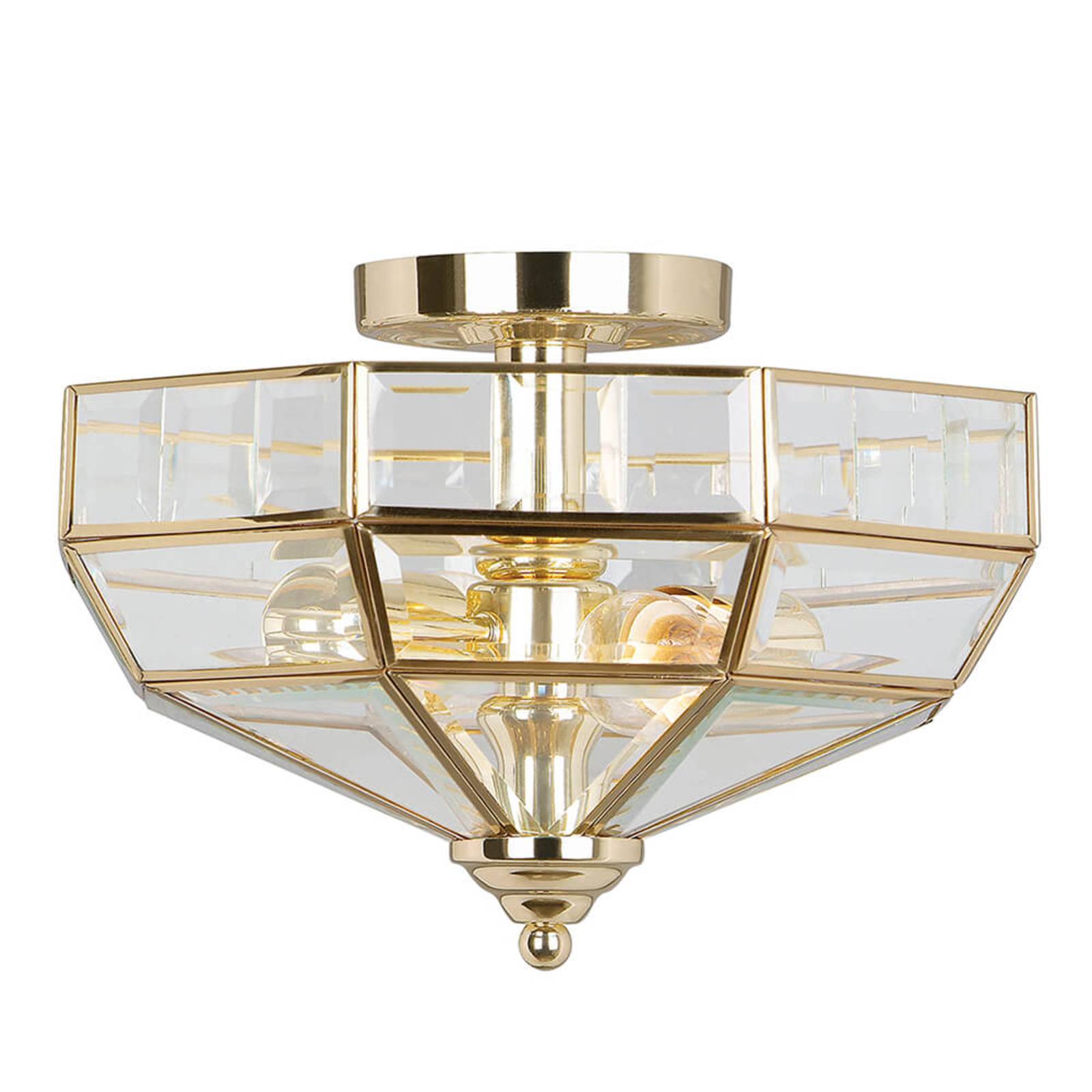 Elstead Deckenlampe Old Park, dimmbar, messing / gold, für Wohn- / Esszimmer, Metall, Deckenlampe