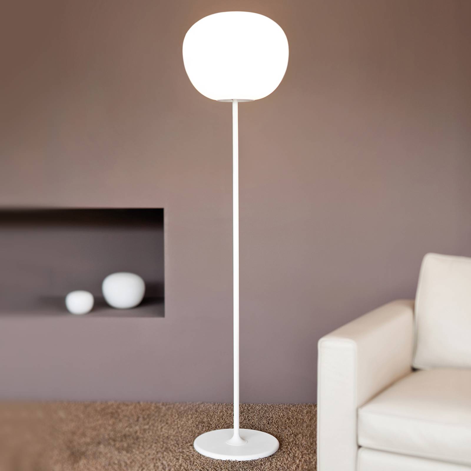 Fabbian Design Stehlampe LUMI/MOCHI, weiß / opal, für Wohn- / Esszimmer, Glas, Design, Stehlampe