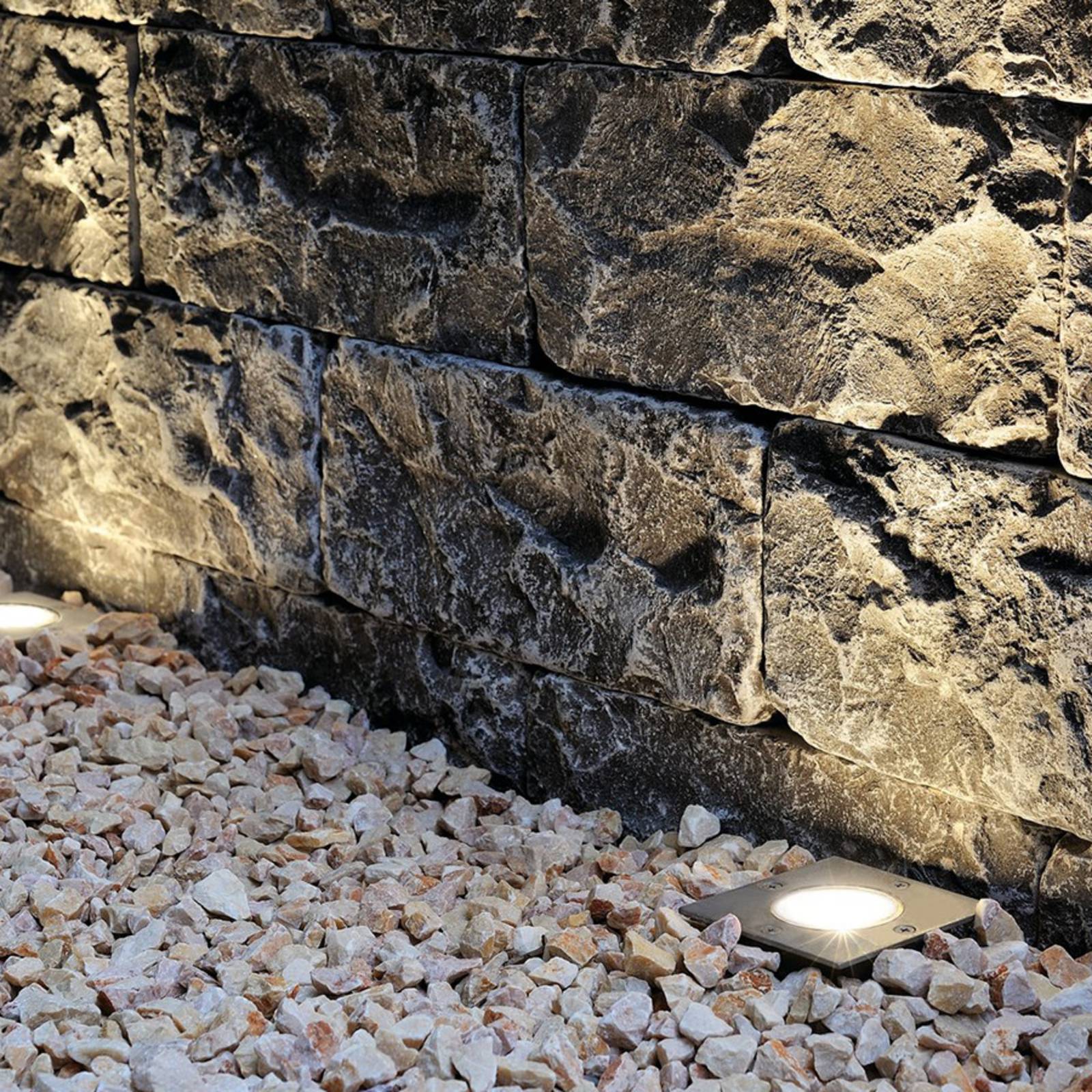 SLV Dasar 115 eckige Bodeneinbauleuchte GU10 DASAR, dimmbar, alu / grau / zink, Edelstahl, Modern, Bodeneinbaustrahler