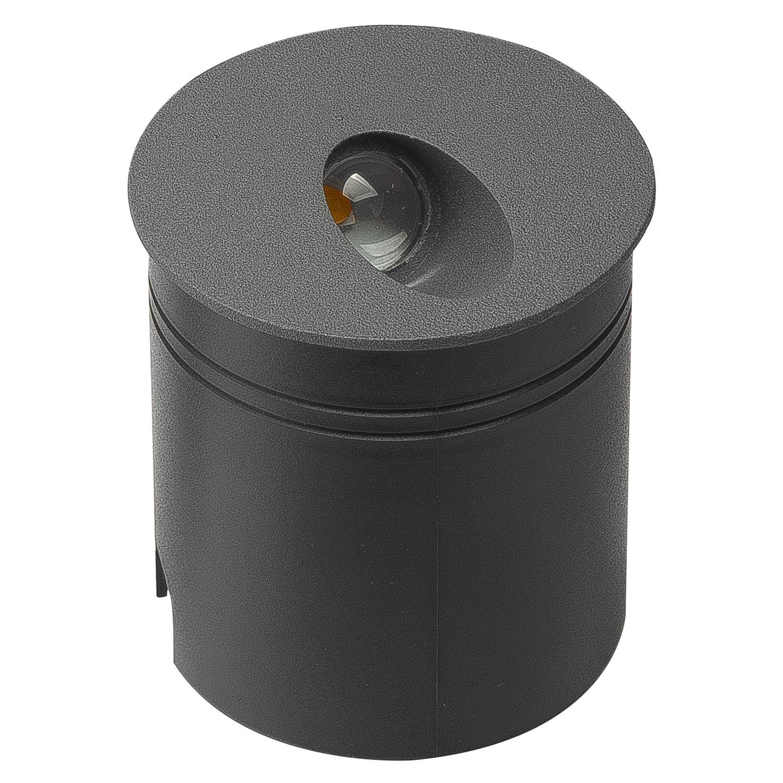 Mantra Iluminación LED-Einbauleuchte Aspen IP65, rund, dunkelgrau, schwarz, Aluminium, Modern, Wandleuchte außen