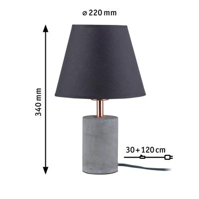 Paulmann Tischlampe Tem, alu / grau / zink, für Wohn- / Esszimmer, Beton, Modern, Tischlampe Image