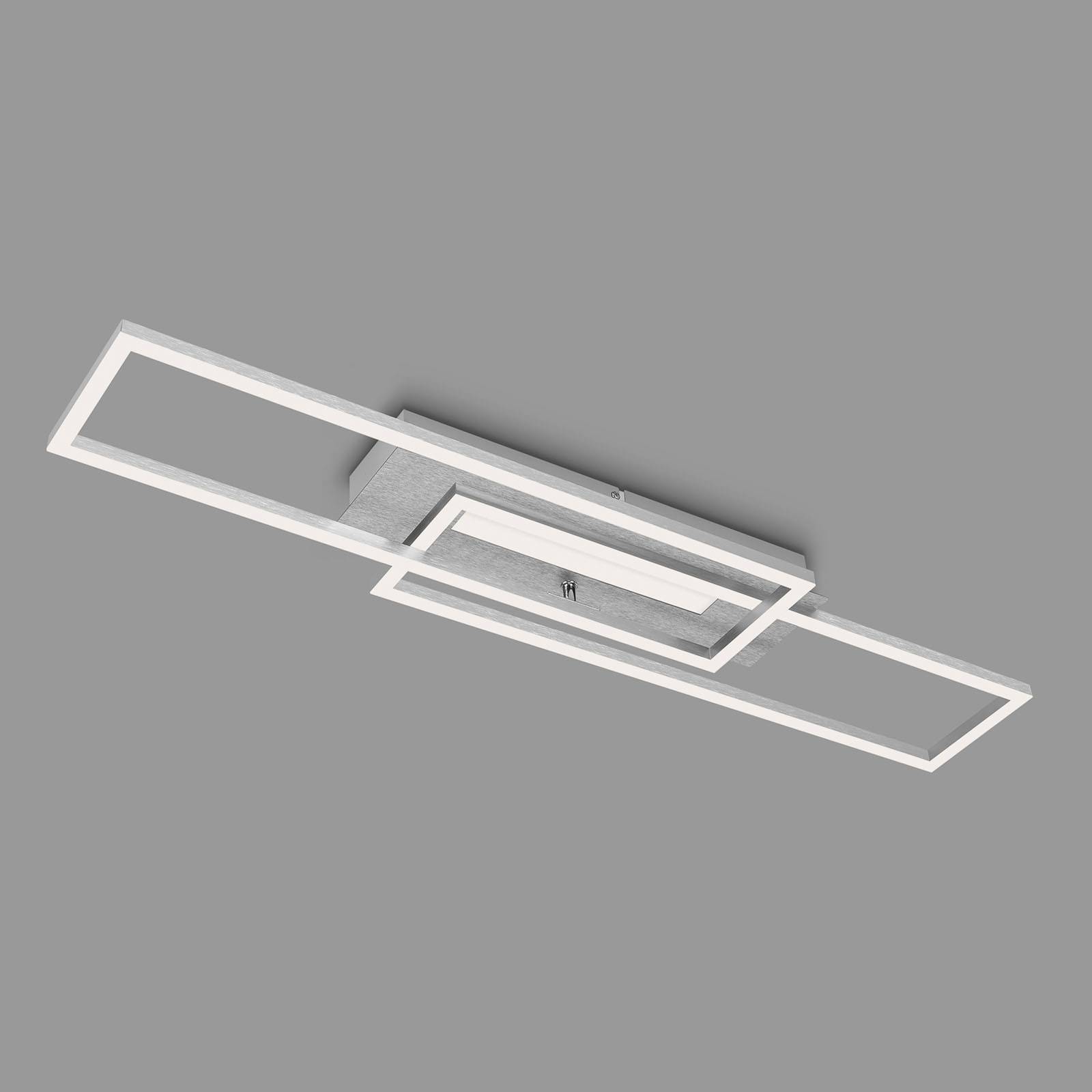 Briloner LED Deckenlampe Frame Mid, alu / grau / zink, für Wohn- / Esszimmer, Metall, Modern, LED Deckenleuchte