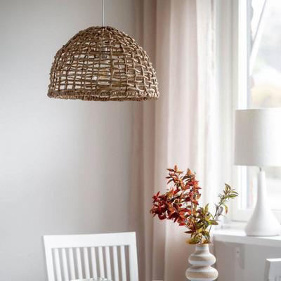 PR Home Außenhängeleuchte Cebu, Ø 37 cm, Kabel 2,5m, IP44 dimmbar, Holz hell, Holz, Landhaus / Rustikal Image