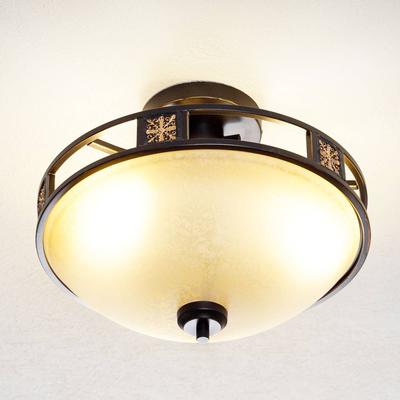 Trio Lighting Deckenlampe CAECILIA, dimmbar, creme / amber, für Wohn- / Esszimmer, Glas, Antik, Deckenlampe Image