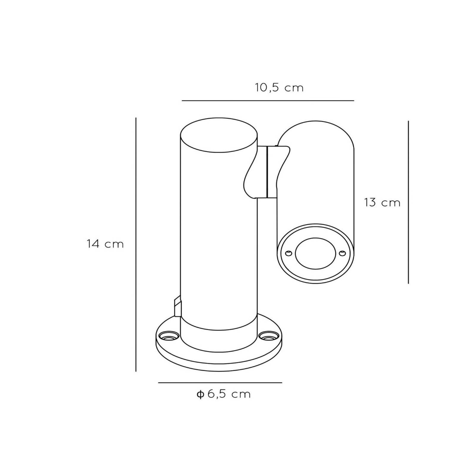 Lucide LED-Sockelleuchte Tatum mit drehbarem Spot, schwarz, Aluminium, Modern, LED Außenleuchte