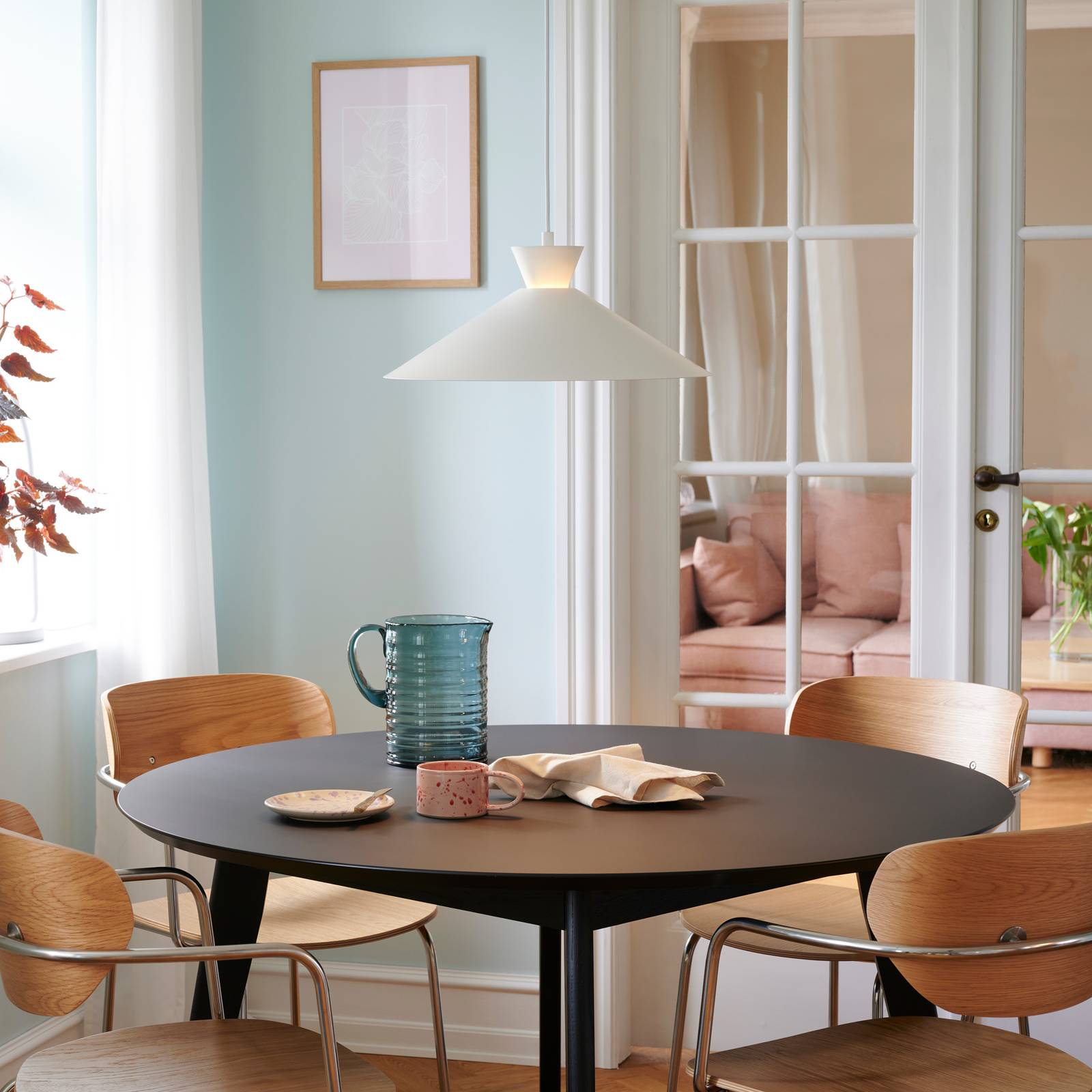 Nordlux Hängelampe Dial, dimmbar, weiß / opal, für Küche, Metall, Skandinavisch, Pendelleuchte