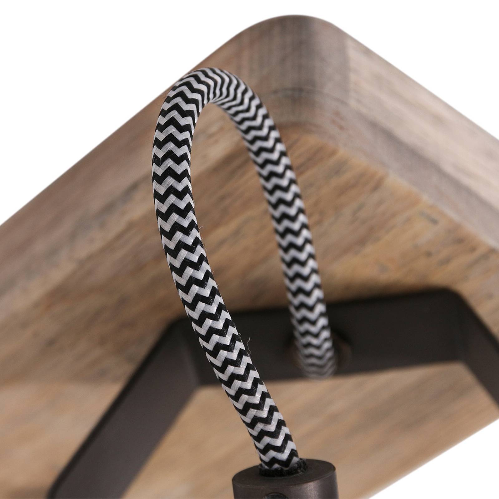 Steinhauer Deckenspot Gearwood, 2-flammig, anthrazit dimmbar, Holz hell, für Wohn- / Esszimmer, Holz, Vintage, Strahler