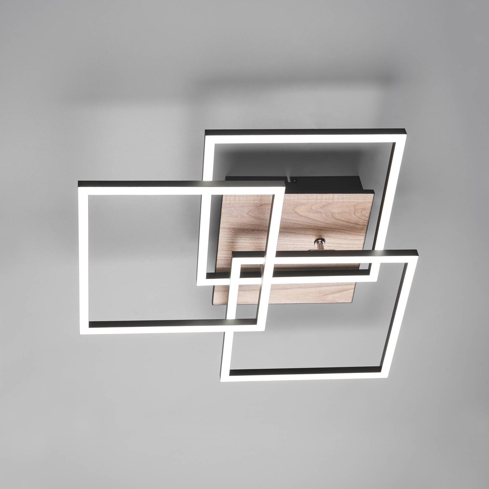 Reality Leuchten LED Deckenlampe Mobile, dimmbar, Holz hell, für Wohn- / Esszimmer, Holz, Modern, LED Deckenleuchte