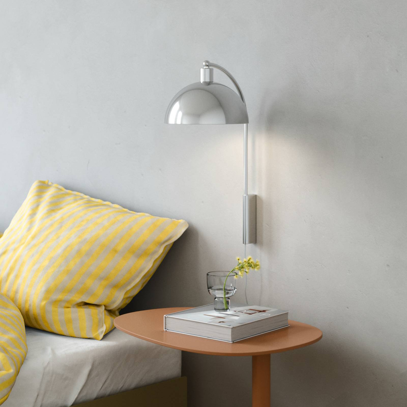 Nordlux Wandlampe Ellen 20, chrom / silber, für Wohn- / Esszimmer, Metall, Skandinavisch, Wandleuchte, Wandlampe Innen