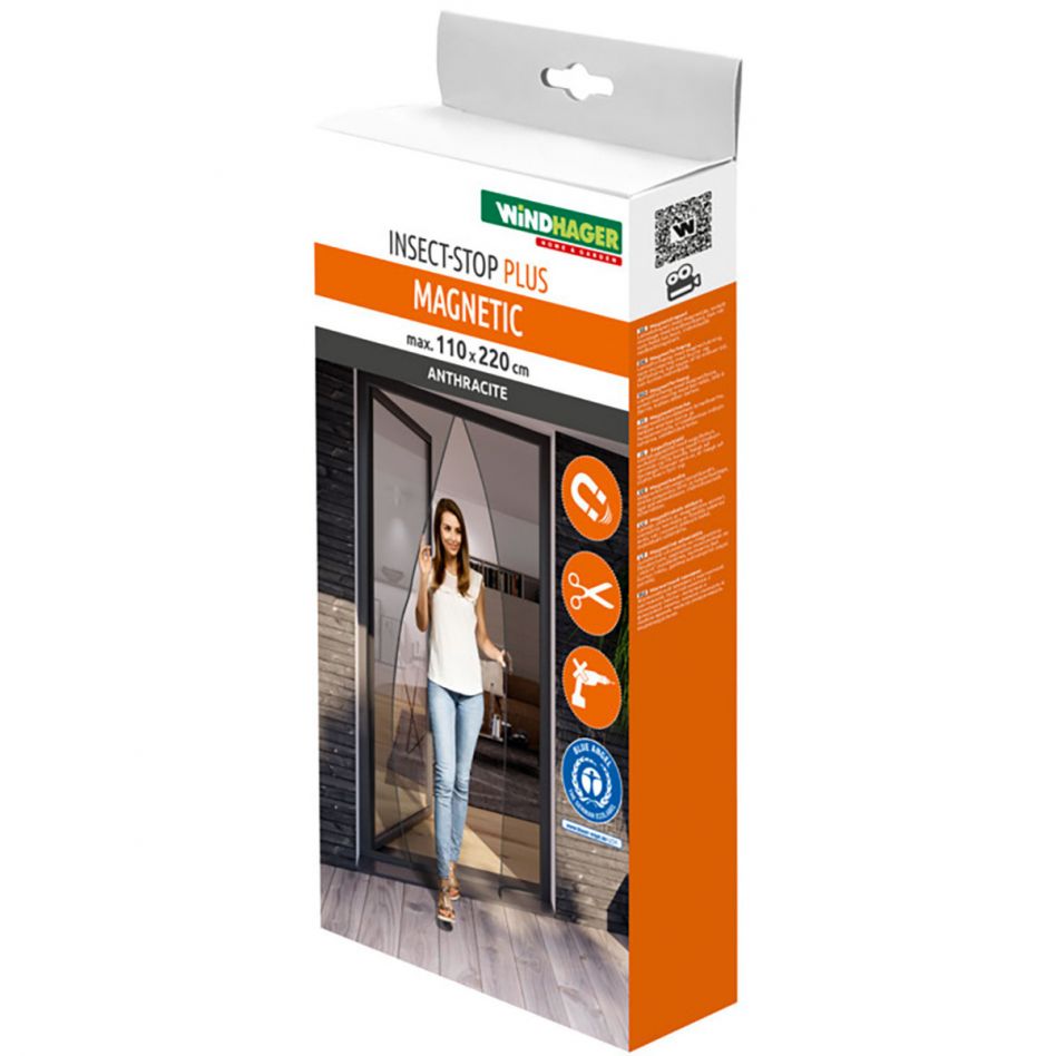 Windhager Insektenschutz Magnetvorhang 110x220 cm, Anthrazit Image