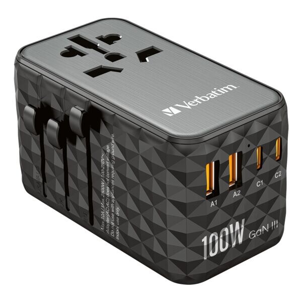 Verbatim Universal-Reiseadapter 5-in-1 »UTA-06 GaN III« 100 W Image