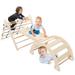 Triangle Climbing Toys Foldable Climbing Triangle Ladder Toys with Ramp for Sliding or Climbing Set of 3 Wooden Safety Sturdy Kids Play Gym Indoor Outdoor Playground Climbing Toys for Toddlers