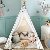 SHCKE Kids Teepee Tent with Windows Children Play Tent Foldable Teepee Tent Indoor and Outdoor Portable Playhouse for Girl/Boy