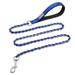 Chew Proof Metal Leash Chain Dog Leash for Medium Large Dogs Chain Link Dog Leash Anti Chew 5.2FT Strong Anti Bite Dog Leash Comfortable Soft Padded Handle Blue