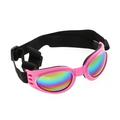 Pet Dog Cat UV Protective Windproof Foldable Sunglasses Lenses Glasses Eyewear Protection with Adjustable Strap (Pink)