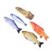 5Pcs Simulated Fish Plush Chewing Hunt Toys Funny Pet Plush Dolls Cat Mint Stuffed Pillow for Cat Pet Size M