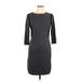 Ann Taylor Casual Dress - Sheath: Gray Solid Dresses - Women's Size Medium