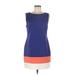 Trina Turk Casual Dress - Shift: Blue Color Block Dresses - Women's Size 8