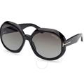 Georgia Smoke Gradient Geometric Sunglasses Ft1011 01b 62 - Black - Tom Ford Sunglasses