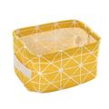 TUTUnaumb Canvas Storage Bins Basket Organizers Foldable Fabric Cotton Linen Storage Bins For Makeup Book Baby Toy Basket Closet Organizers Storage Containers-Yellow