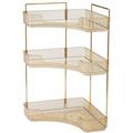 KAOU 2-Tier Corner Bathroom Storage Shelf High Stability Strong Load-bearing Perfume Tray Makeup Storage Rack Home Supplies Champagne Triple Layer