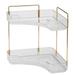 KAOU 2-Tier Corner Bathroom Storage Shelf High Stability Strong Load-bearing Perfume Tray Makeup Storage Rack Home Supplies Clear Dual Layer
