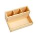 Desk Makeup Organizer Wooden Cosmetic Organizer Nail Brush Storage Box for Room