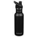 Klean Kanteen Classic Water Bottle with Sport Cap - Stainless Steel Sports Water Bottle - 18 Oz Black