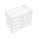 Portable 4 Layer Storage Box Makeup Cosmetic Jewelry Organizer Large Storage Display Boxes Case (Transparent)