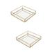 2 Pack Jewelry Storage Tray Dresser Decorative Gold Makeup Organizer Glass Perfume Top Accents Mirrors Home