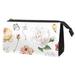 OWNTA Flowers-01 Pattern Makeup Organizer Travel Pouch: Lightweight Microfiber Leather Cosmetic Bag