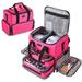 Nail Polish Organizer Holds 80 Bottles and a Nail Lamp Nail Polish Case with 2 Removable Bags and Tools Storage Pockets