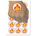 Flammable Fire Icon Water Resistant Temporary Tattoo Set Fake Body Art Collection - 54 1 Tattoos (1 Sheet)